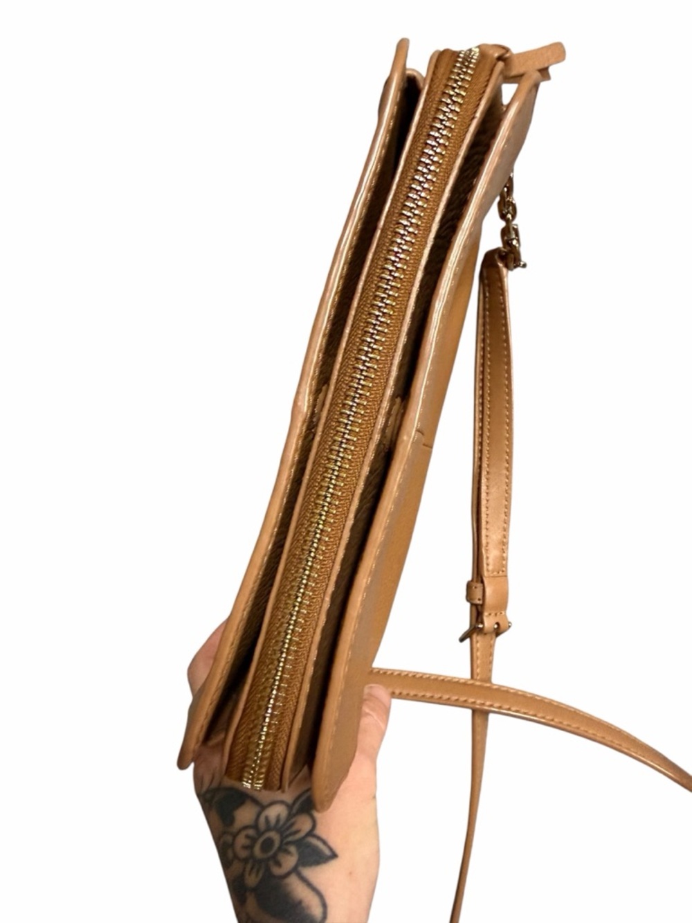 Tory Burch Ivy Crossbody Bag Brown Pebbled Leather - Picture 5 of 12